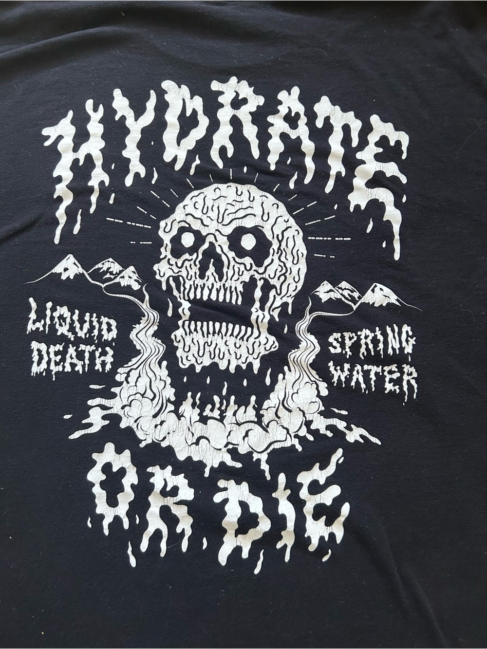 Black 'Hydrate or Die' Graphic Skull Tee